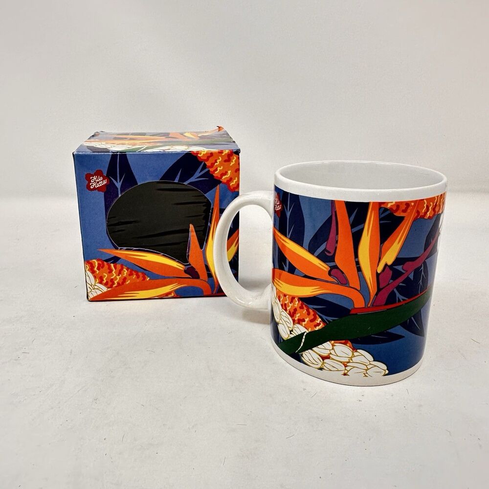 HILO HATTIE THE STORE OF HAWAII Bird of Paradise COFFEE MUG 1999 NIB Wear to Box